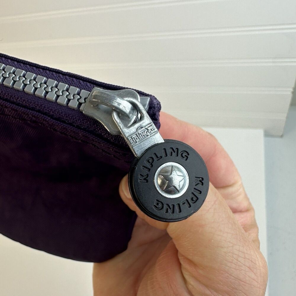 Kipling Deep Purple Creativity Large Zipper Organizer Accessory Pouch Wallet - Picture 4 of 9